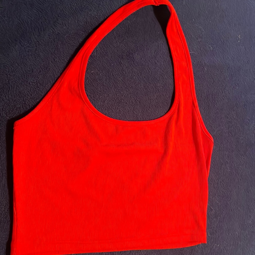 Backless Ribbed Knit Halter Top